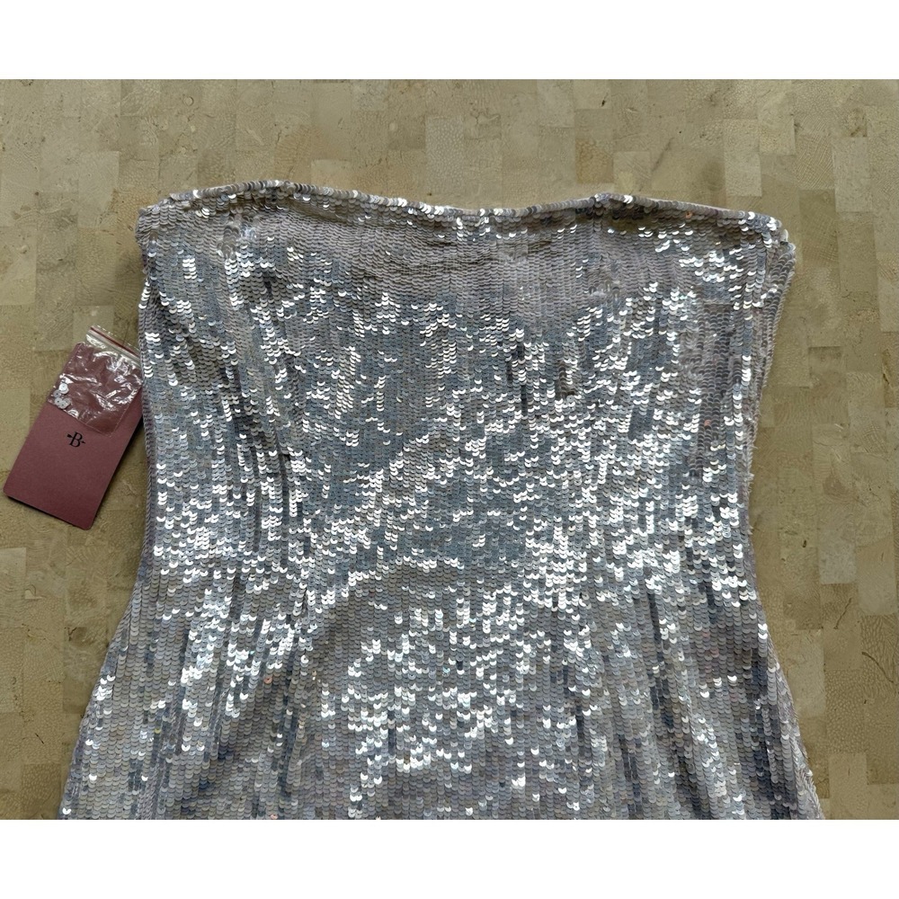 Audrey Adele Danielle Sequin Feather Mini Dress Anthropologie BHLDN Size M - Picture 4 of 16
